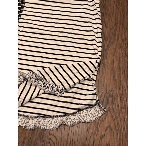 White Birch Black & White Striped Flowy Top Size 1XL Cotton & Rayon Blend Boho - Picture 12 of 13